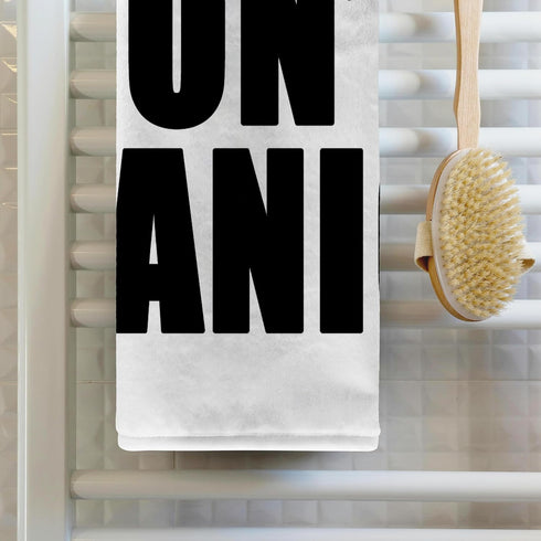 3D Rose Don't Panic Hand Towel, Black, 15" x 22"