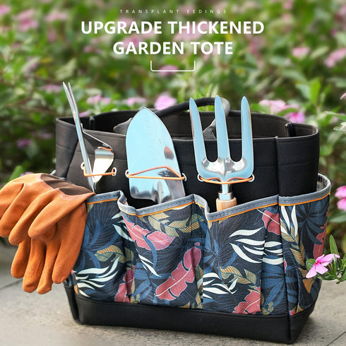 9-Piece Set, Grenebo Gardening Tools Heavy Duty Garden Hand Tools with Fashion and Durable Garden Tools Organizer