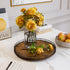 Farmhouse Oak 16" Lazy Susan Turntable Organizer for Cabinet, Round Wooden Storage for Dining Table, Pantry, Kitchen,