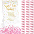 Don't Say Baby Shower Clothespin Game for Girl, Includes 8x11 Standing Sign, 60 Mini Pink Clothes Pins and Pacifiers