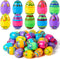 JOYIN 24PCS 2.3" Printed Empty Colorful Plastic Eggs Fillable, Bright Plastic Eggs