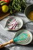 LAUCHUH 5" Large Spoon Rest for Stove Top, Ceramic Holder for Kitchen Utensils, Unique Gray