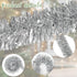 DECORA 33 Feet Silver Tinsel Garland, Metallic Hanging Tinsel for Christmas Tree Home and Party Decoration