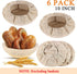 6 Packs Round Bread Proofing Basket Cloth Liner Rattan Baking Dough Basket Cover Natural Rattan Banneton (10 Inch)