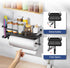 Taozun 4 Paper Towel Holder with Shelf & Side Straw Basket, Black Kitchen Paper Holder Spice Rack Black Paper Towel