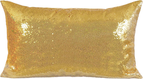 Poise3EHome 12x20inches Sequin Pillow Covers, Satin Decorative Pillow Cases for Throw Pillows, Christmas (Gold, 1PCS)