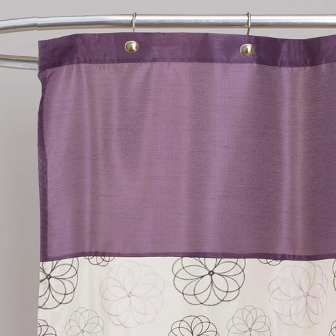 Lush Decor Covina Shower Curtain, Purple, 72 inches wide x 72 inches long