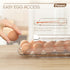 theaoo Egg Holder for Fridge, Automatic Rolling Egg Container for Refrigerator, Clear Plastic Egg Dispenser, Stackable Eggs Organizer with Quick Removable inner Tray For Organizers and Storage,2 Layer