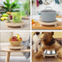 3 6/8/10" Counter Pcs Wood Plant Stand Indoor Outdoor, Wooden Stool Display Stand Round Riser Flower Pot Holder Small