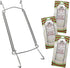BANBERRY DESIGNS Chrome Vinyl Coated Plate Hanger, 8 to 10 Inch, Set of 4 Pcs, Clear Vinyl Sleeves Protect the Plate