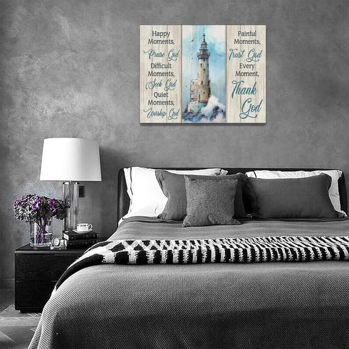 Lighthouse Wall Art - Nautical Decor, Ocean Coastal Pictures, 16"x12"