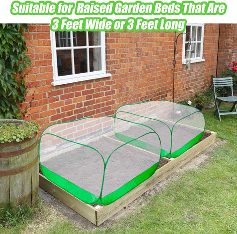 2Pcs Pop Up Garden Mesh Plant Cover Outdoor Plant Protector Mesh Plant Enclosure Raised Bed Garden Bird and Pest