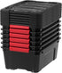 IRIS USA 13 Qt Stackable Plastic Storage Bins with Lids, 6 Pack - Durable BPA-Free Nestable Containers for Garage