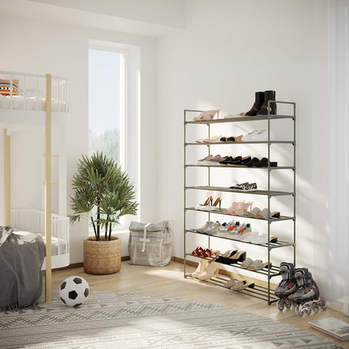 8-Tier Closet, 40 Home-Complete Shoe Rack - Shoe Organizer for Bathroom, Entryway - Shelf Holds Pairs Sneakers, Heels