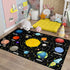 3'5' Planet Rug Space Adventure Theme Boys Bedroom Carpet Galaxy Floor Mat with Solar System Planets Galaxy Decor Kids