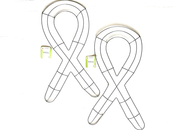 Floral Garden Ribbon Metal Wreath Form, Set of 2