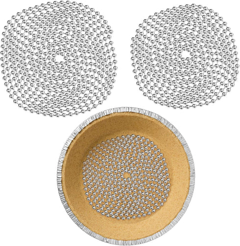 Ferraycle 2 Pieces Pie Weights for Baking, Stainless Steel Baking Beads, Pie Weights for Dough Kitchen Cooking (6 Ft,