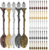Framendino 50 Pack Retro Vintage Crystal Alloy Coffee Spoons for Home Kitchen Office