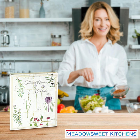 Meadowsweet Kitchens Recipe Card Holder Cookbook Mini 2 Ring Binder Organizer with 25 4 x 6 Cards