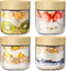 4 Pack 10oz Overnight Oats Containers with Bamboo Lids, Glass Jars with