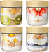 4 Pack 10oz Overnight Oats Containers with Bamboo Lids, Glass Jars with
