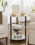 3-Tier Round Pedestal End Table - Oval Accent Table for Small Spaces, Rustic Wood and Metal Couch Side Table