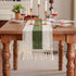 72 inch duduta Sage Green Spring Macrame Table Runner Long, Farmhouse Boho Dresser Covers Coffee Table Decor