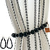 DECOAZUL Black Curtain Tiebacks - Set of 2 Farmhouse Curtain Holdbacks