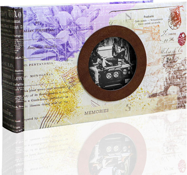 Holoary Photo Album 4x6, Holds 50 Horizontal Photos, Memo Writing Area, Small Photo Book for Travel, Vacation