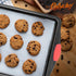 NutriChef Kitchen 15” Non Stick Cookie Sheet, Medium Gray Carbon Metal Bakeware with Red Handles