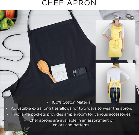 DII Unisex Kitchen Christmas Apron for Women & Men, Adjustable Ties and Large Front Pockets for Cooking