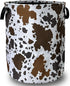 SELIONLIKN Cows Skin Brown Print Laundry Basket Foldable With Handles Tote Bag Oxford