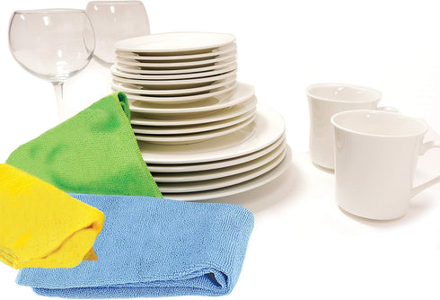 Norpro 15.75 by 15.75 Inch Microfiber Cloth - Set of 3 in Blue, Yellow, and Green