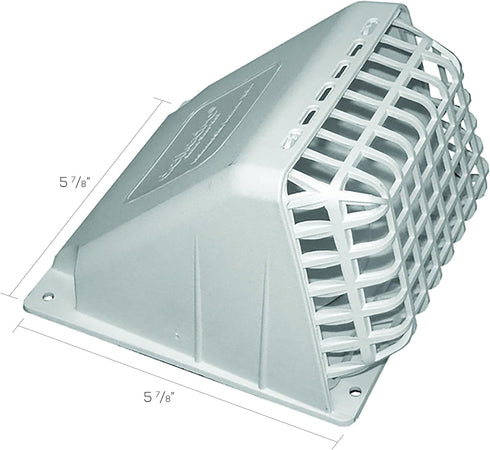 Deflecto Wide Mouth Dryer Vent Hood - 4 Inches with Removable Bird Guard, Weather-Resistant, White (HR4W)