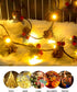2 6.6 20 PCS Christmas Garland with Lights and Bigger Pine Cones, Led String Lights, Red Berries, Needle, Pine Cone