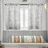 FMFUNCTEX Gray White Floral Printed Bathroom Tier Curtains, 36 Inches Long, 2 Panels Set for Kitchen, Living Room,