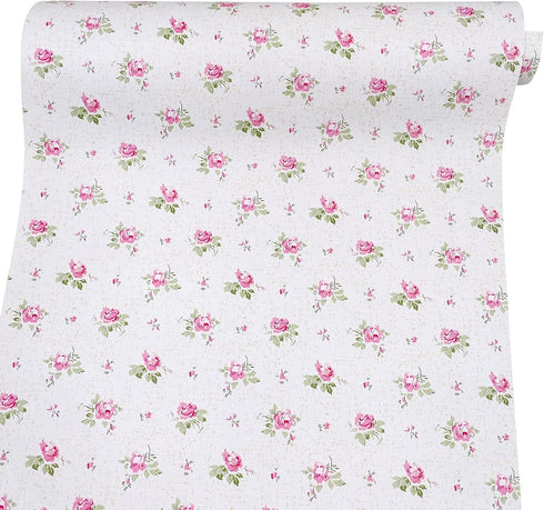 SimpleLife4U Pink Rose Furniture Protect Paper - Removable Shelf Liner for Kitchen Cabinet Dresser Drawer Covering