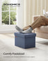 12.2 16.1 12.2 Inches, 286 lb ULSF102Q01 SONGMICS MAZIE Collection - Small Folding Storage Ottoman, Foot Rest Stool, x