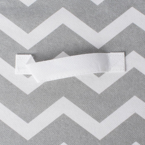 Set 4 DII Non Woven Polyester Storage Bin, Chevron, Gray, Small