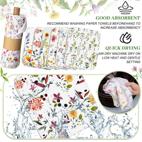 Noveread 18 Pack 9.84x11.81in Reusable Cleaning Cloths Washable Cotton Kitchen Dish Towels for Home Party Supplies