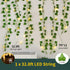 KASZOO 84Ft 12 Pack Artificial Ivy Garland, Vine Hanging Garland with 80 LED String Light, Green