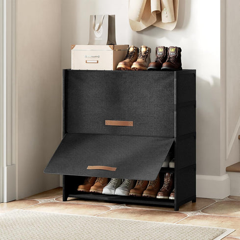 5 20 Closet, Shoe Rack, Tier Shoe Storage Cabinet with Door Pair Plastic Shoe Shelves Organizer for Entryway, Hallway