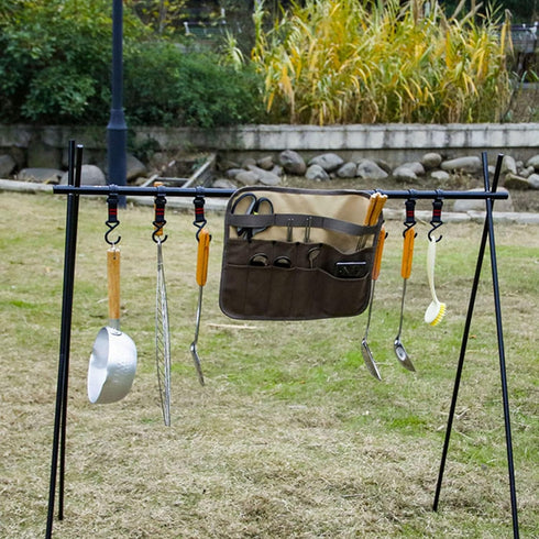 Camping Utensil Bag, Knife Roll Bag for Chefs, Canvas Roll Up Culinary Bag for Cooking, Camping, Tableware Storage