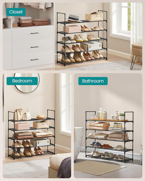5-Tier 20-25 11.8 36.2 35.4 Inches, ULSA305BH01 SONGMICS Shoe Rack, Shoe Organizer, Metal Storage Shelf, Upright