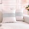TAOSON Pack of 2, Cream White Matching Sequin Patchwork Velvet Throw Pillow Cover
