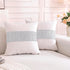 TAOSON Pack of 2, Cream White Matching Sequin Patchwork Velvet Throw Pillow Cover