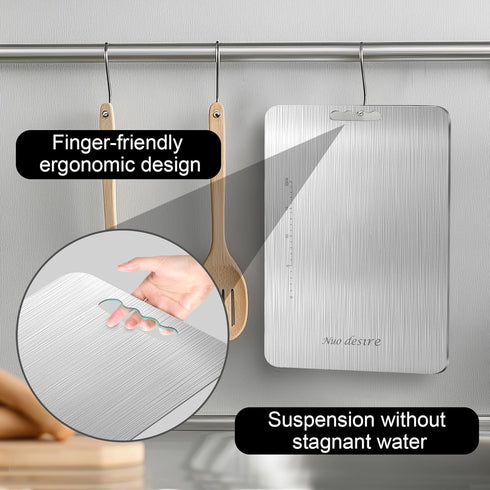 Nuo desire (11.7 18.9 Titanium Cutting Board Large for Kitchen, New Upgrade Titanium Steel Double Sided Food-Grade