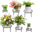 6 Pack Outdoor Plant Stand, Heavy Duty Metal Plant Stand, Flower Pot