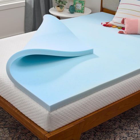 LINENSPA Twin Size Memory Foam Mattress Topper - 2 Inch Gel Infused Cooling Plush Feel - CertiPUR Certified