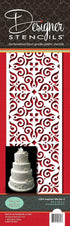 Designer Stencils Mexican Tile Cake Stencil Tier 4, Beige/Semi-Transparent